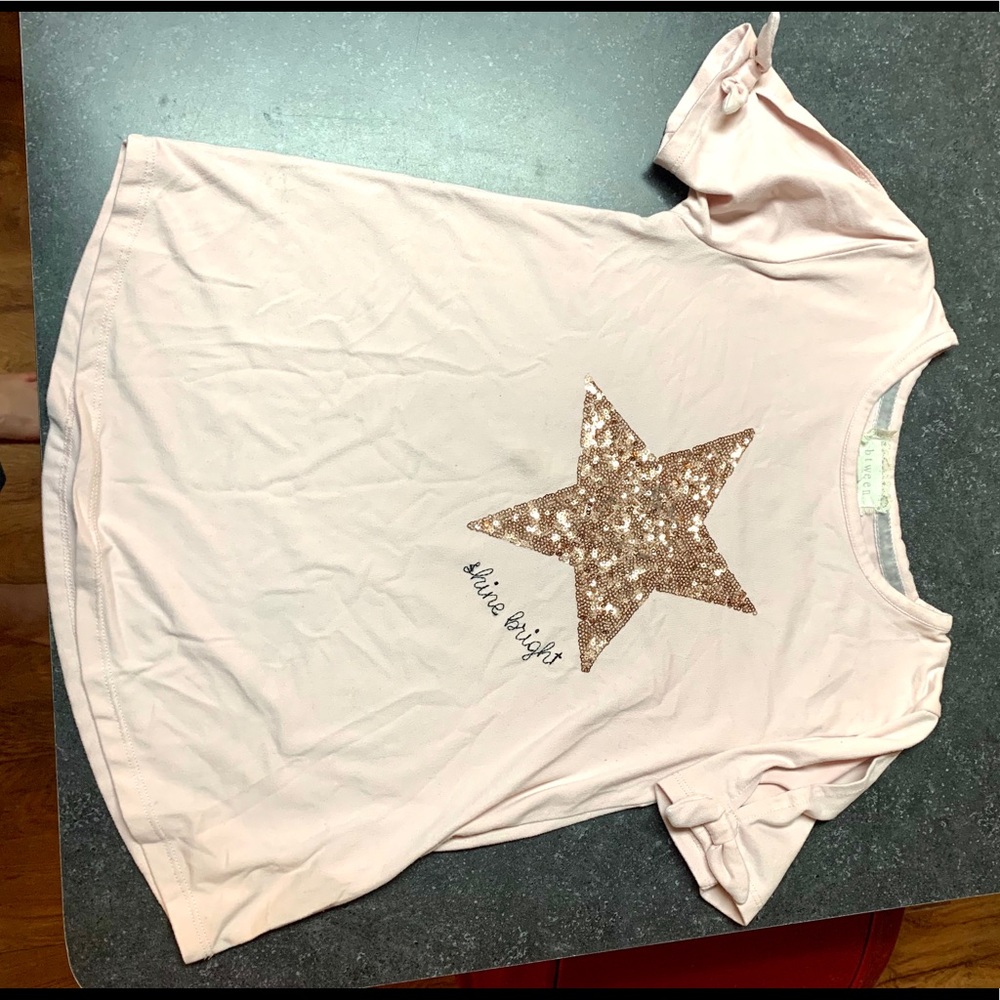 Light pink and rose gold girls shirt